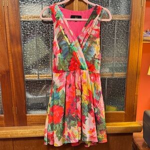 Vibrant Vintage Floral jack. Cocktail Dress size 4